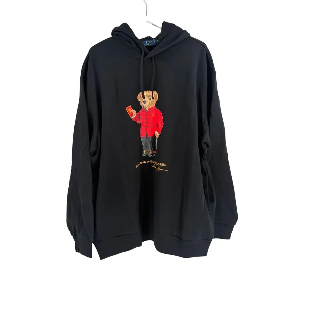 POLO RALPH LAUREN Lunar New Year Polo Bear Hoodie Size 2XLT Black NEW $188